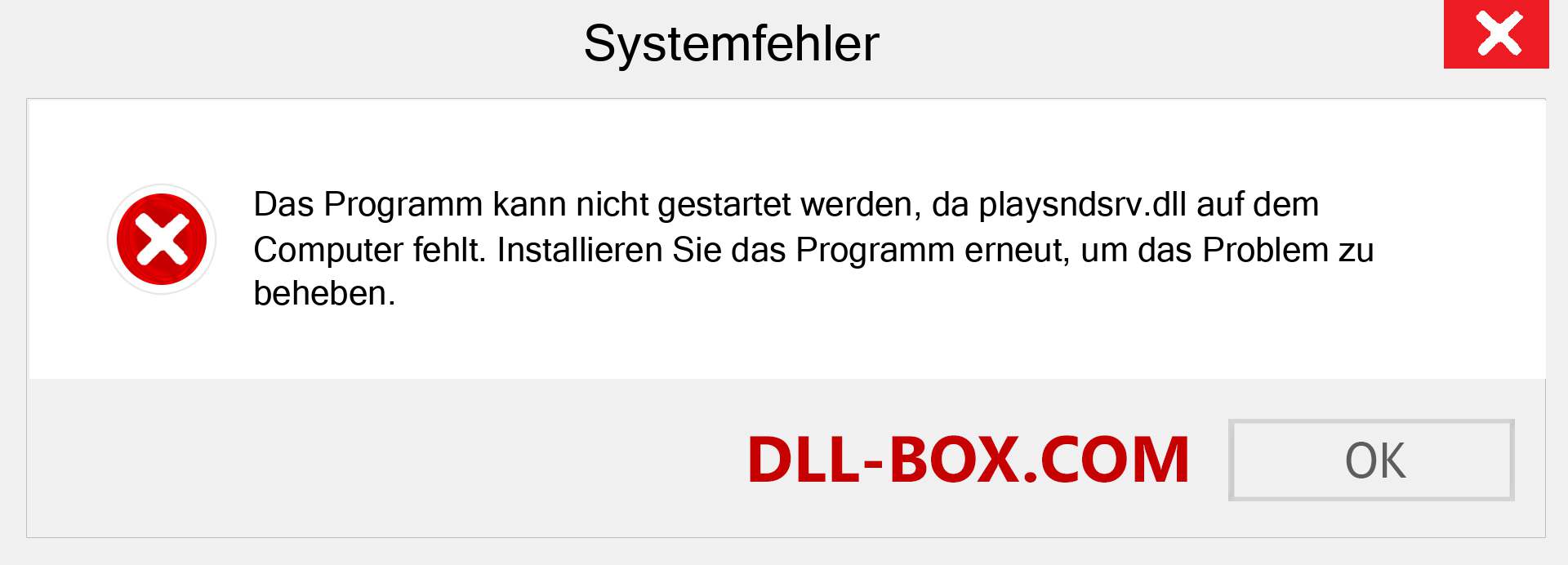 playsndsrv.dll-Datei fehlt?. Download für Windows 7, 8, 10 - Fix playsndsrv dll Missing Error unter Windows, Fotos, Bildern